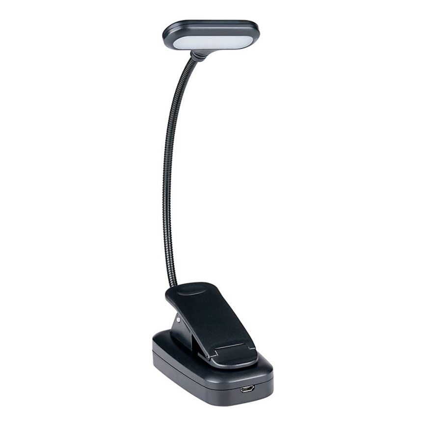 Grundig - LED oplaadbare bureaulamp met klem LED/5V 400 mAh zwart