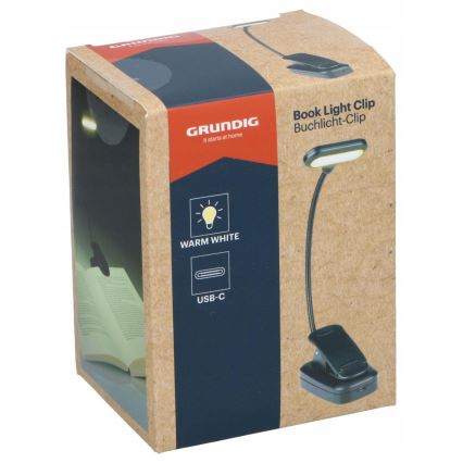 Grundig - LED oplaadbare bureaulamp met klem LED/5V 400 mAh zwart