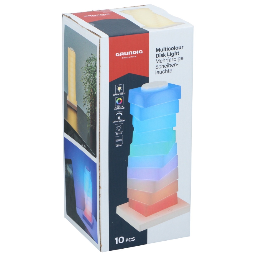Grundig - LED RGB aanraaktafellamp LED/4,5W/5V