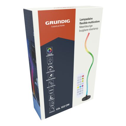 Grundig - LED RGB dimbare vloerlamp LED/5W/5V + afstandsbediening
