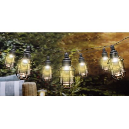 Grundig - LED Solar ketting 10xLED 3,8m IP44 warm wit