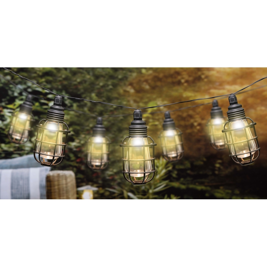 Grundig - LED Solar ketting 10xLED 3,8m IP44 warm wit