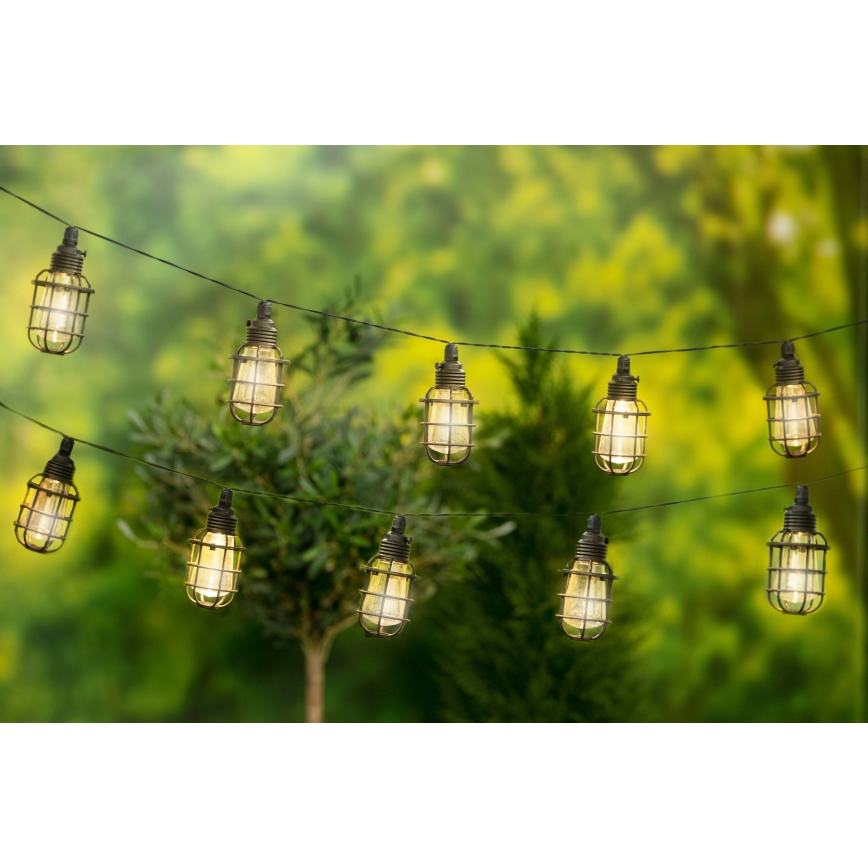 Grundig - LED Solar ketting 10xLED 3,8m IP44 warm wit