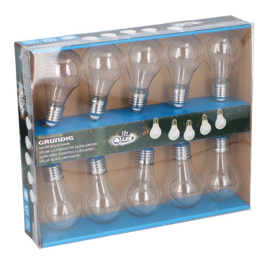 Grundig - LED Solar lampenketting 10xLED/1xAA 600 mAh