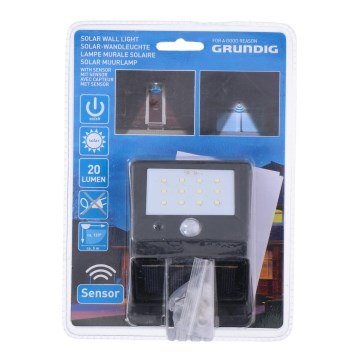 Grundig - LED zonne-energie lamp met bewegings- en schemersensor LED/0,25W/1xAA 600 mAh