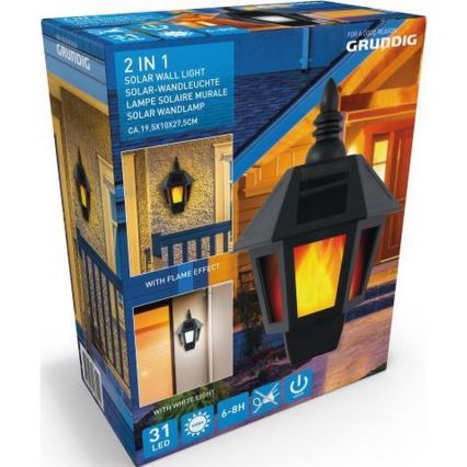 Grundig - LED zonne-energie buitenwandlamp LED/1,2V