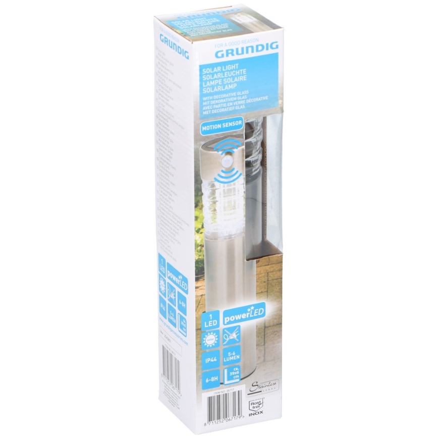 Grundig - LED-zonnelamp met bewegings- en schemersensor, LED/1,2 V 600 mAh IP44