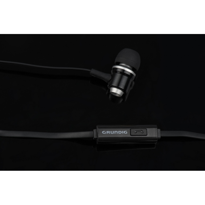 Grundig - Oortjes met een Microfoon JACK 3,5 mm zwart