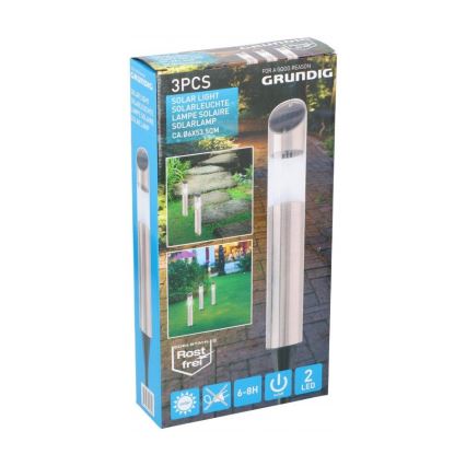 Grundig - SET van 3x LED Zonne-energie lamp LED/1,2V 600 mAh