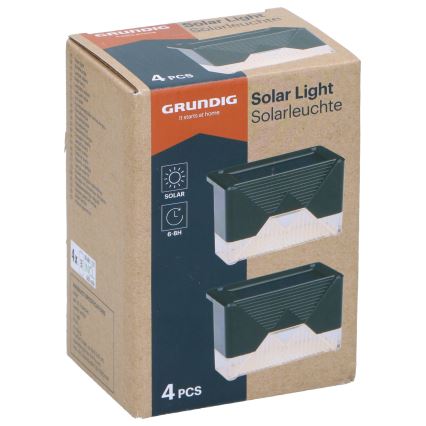 Grundig - SET van 4 LED zonne-wandlampen LED/1,2V 600 mAh IP44