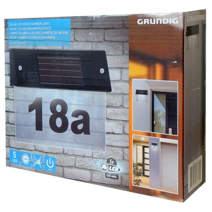 Grundig - Solar LED Huisnummer met Sensor LED/1,2V IP44