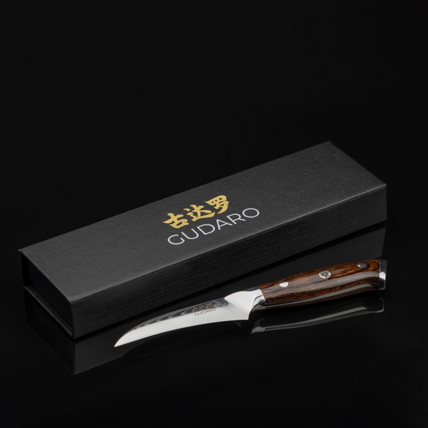 Gudaro -Damast fruitmes FENG 3,5, 67 lagen staal, lengte 9,5 cm