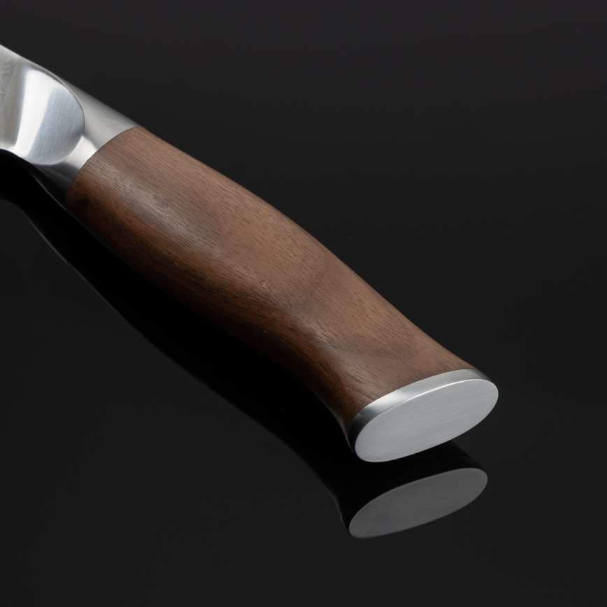Gudaro - Damast Santoku keukenmes TAKUMI 7, 67 lagen damaststaal, lemmetlengte 17,5 cm, walnoothandvat