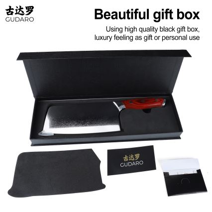 Gudaro - Damast keukenhakmes KENSHO 6,5, 67-laags staal, lengte 16,2 cm