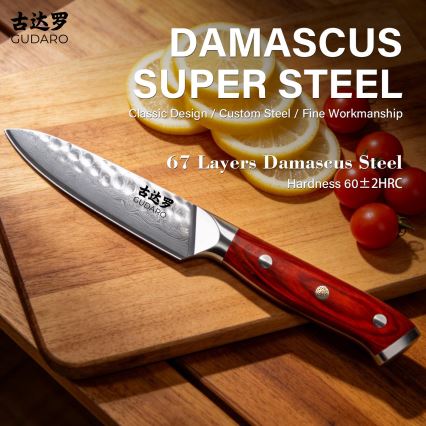 Gudaro - Damast keukenmes MIYABI 3,5, 67 lagen staal, lengte 9,5 cm