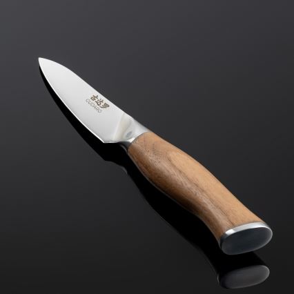 Gudaro - Damast keukenmes TAKUMI 3,5, 67-laags staal, lengte 9,5 cm, walnoothout