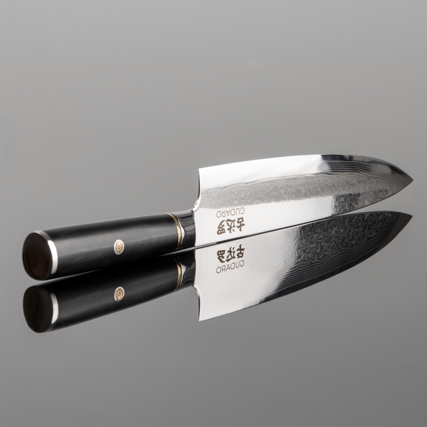 Gudaro - Damast koksmes AKIRO 8, 67-laags damaststaal, lemmet 20 cm, zwart