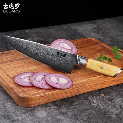 Gudaro - Damast koksmes HIKARI 8, 67-laags staal, lengte 20 cm
