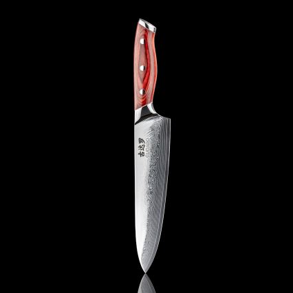 Gudaro - Damast koksmes KENSHO 8, 67-laags damaststaal, bladlengte 20 cm