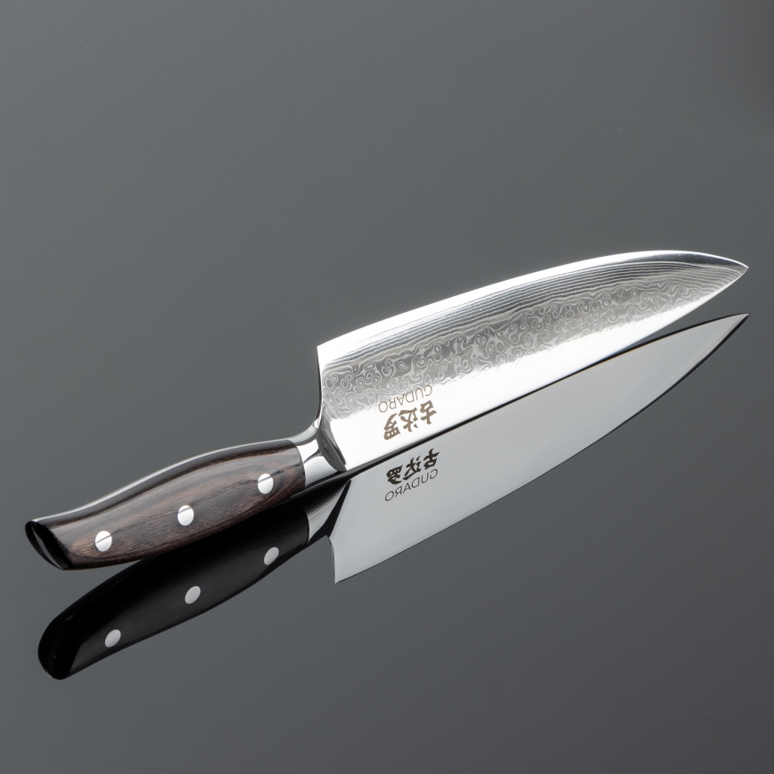 Gudaro - Damast koksmes SHIRO 8, 67 lagen staal, lengte 20 cm