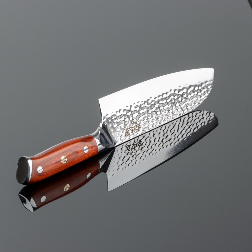 Gudaro - Damast Santoku keukenmes MIYABI 7, 67-laags damaststaal, lengte 17,5 cm