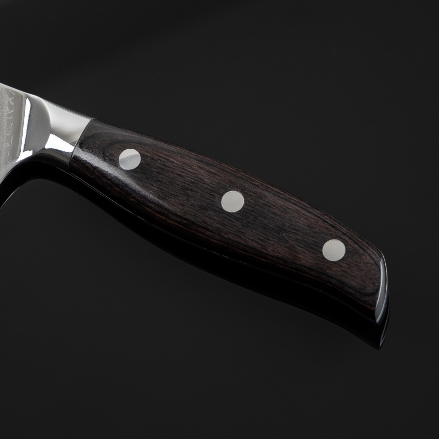 Gudaro - Damast Santoku keukenmes SHIRO 7, 67 lagen damaststaal, lengte 17,5 cm