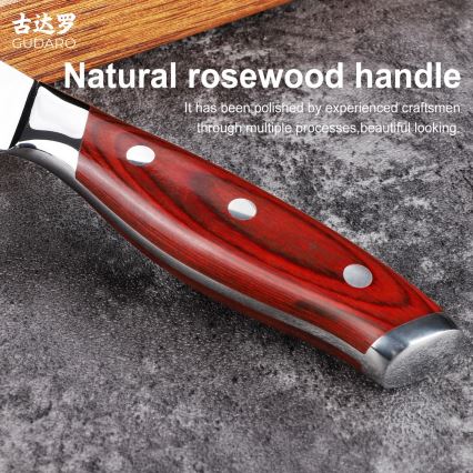 Gudaro - KENSHO 5, universeel keukenmes van 67-laags damaststaal, lengte 12,5 cm