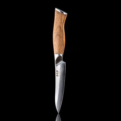 Gudaro - Damast universeel keukenmes TAKUMI 5, 67-laags staal, lengte 12,5 cm, walnoot