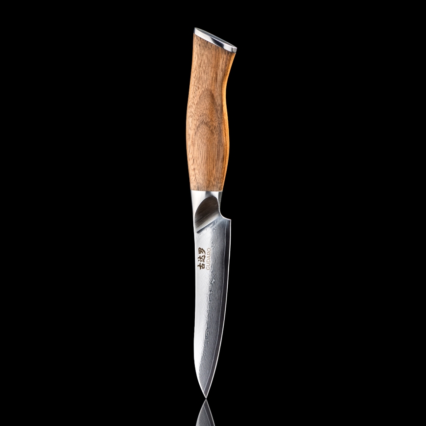 Gudaro - Damast universeel keukenmes TAKUMI 5, 67-laags staal, lengte 12,5 cm, walnoot