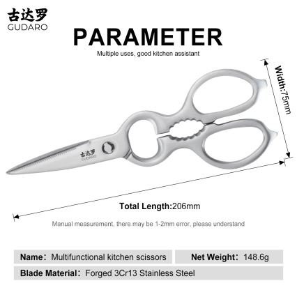 Gudaro - Gevogelteschaar RONIN 20,6 cm roestvrij staal