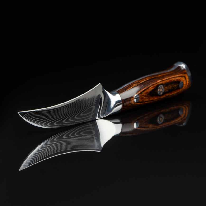 Gudaro - Keukenmes BIRD BEAK 7,6 cm damaststaal