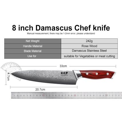 Gudaro - Keukenmessenset in blok KENSHO, 7-delig, acaciahout