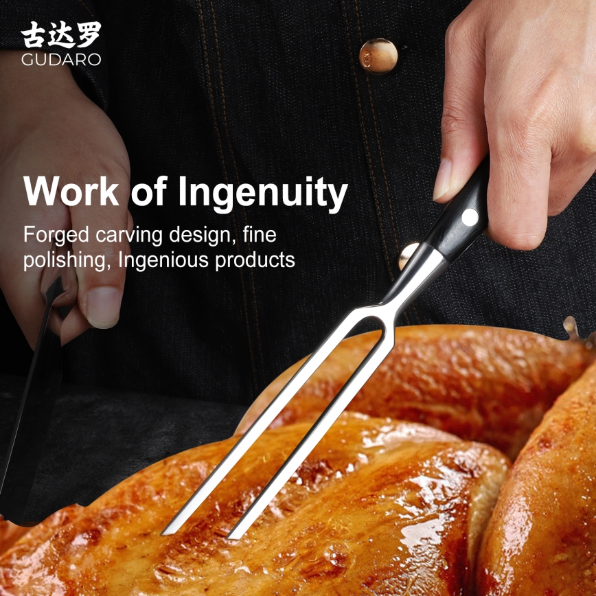 Gudaro - Keukenvork MIYABI zwart/pakkahout