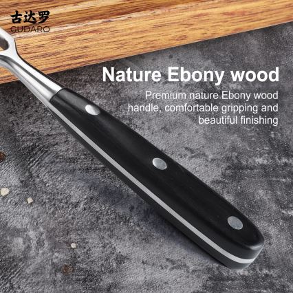 Gudaro - Keukenvork MIYABI zwart/pakkahout