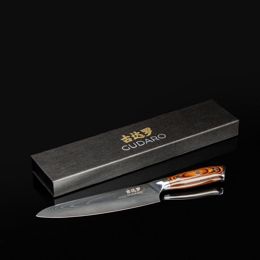 Gudaro - Koksmes CHEF 20 cm damaststaal