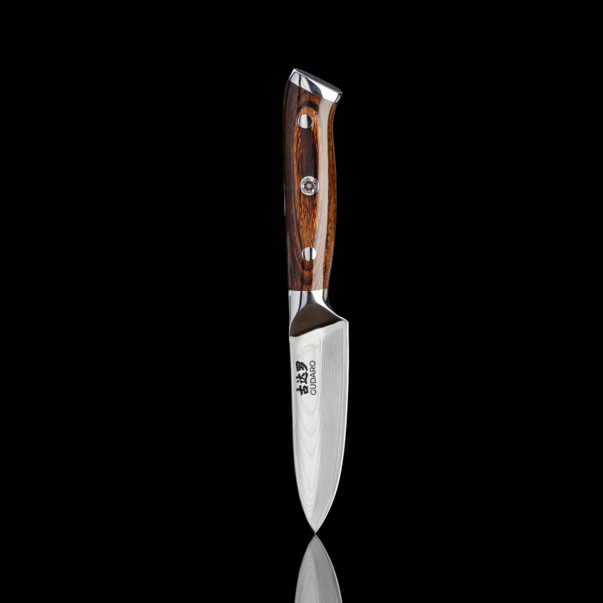 Gudaro - SET 1x damast koksmes FENG 8, 67-laags damaststaal, lengte 20 cm + 1x damast Santokumes FENG 7,5, 67-laags damaststaal, lengte 18 cm + 1x GRATIS damast schilmes FENG 3,5, 67-laags damaststaal, lengte 9,5 cm