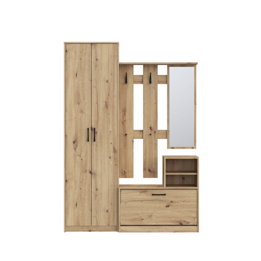 Halmeubel met spiegel KAVI, artisan eik