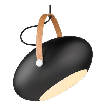 Halo Design 734382 - Hanglamp met kabel DC 1xE27/40W/230V Ø 40 cm zwart/eiken
