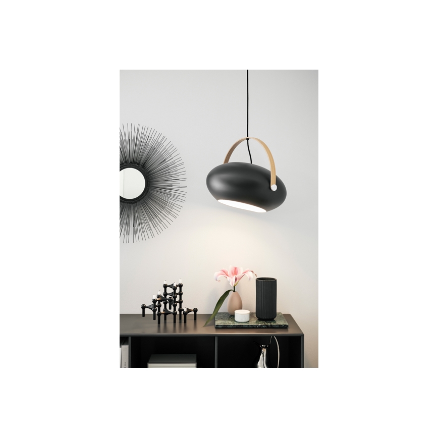 Halo Design 734382 - Hanglamp met kabel DC 1xE27/40W/230V Ø 40 cm zwart/eiken
