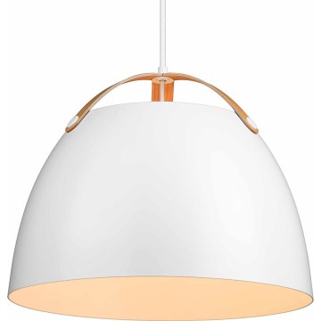 Halo Design 734870 - Hanglamp aan kabel OSLO 1xE27/40W/230V Ø 40 cm wit/eiken