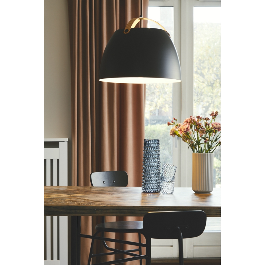Halo Design 734887 - Hanglamp met snoer OSLO 1xE27/40W/230V Ø 40 cm zwart/eiken