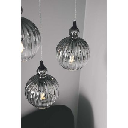 Halo Design 737338 - Pendellamp aan kabel BALL BALL 1xE27/40W/230V Ø 32 cm rookgrijs