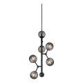 Halo Design 738854 - Pendellamp aan kabel ATOM 6xG9/28W/230V Ø 30 cm zwart/gerookt
