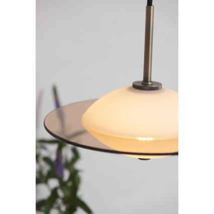 Halo Design 743599 - Hanglamp aan kabel ORBIT 1xG9/7W/230V Ø 24 cm wit/messing/rookgrijs
