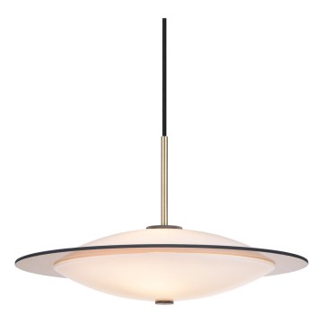 Halo Design 743629 - ORBIT pendellamp aan kabel, 3x G9/7W/230V, Ø 40 cm, wit/messing/rookgrijs