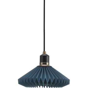 Halo Design 744060 - Hanglamp met snoer PARIS 1xG9/28W/230V Ø 24 cm blauw/messing/eiken