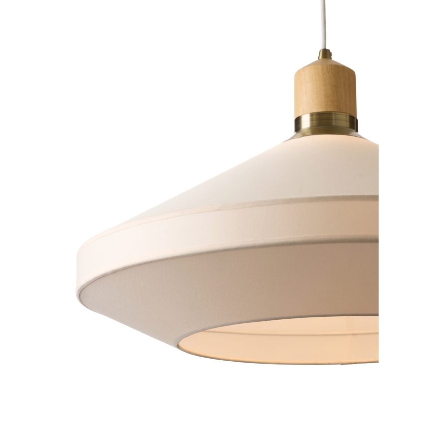 Halo Design 744091 - Hanglamp aan snoer PARIS 1xE14/40W/230V pr. 24 cm crème/messing/eiken
