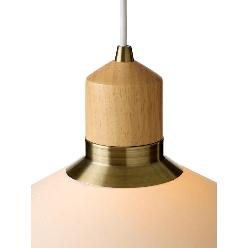 Halo Design 744091 - Hanglamp aan snoer PARIS 1xE14/40W/230V pr. 24 cm crème/messing/eiken