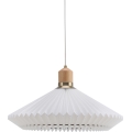 Halo Design 744268 - Pendellamp aan kabel PARIS 1xE27/60W/230V Ø 56 cm wit/messing/eiken