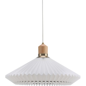 Halo Design 744268 - Pendellamp aan kabel PARIS 1xE27/60W/230V Ø 56 cm wit/messing/eiken